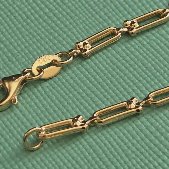 18k bracelet - flat hardware style real gold - Picture 8 of 14